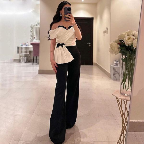 fashion off the shoulder jumpsuit evening dresses contrast color outfit special occasion dress satin pants style robe de soiree, Black;red
fashion off the shoulder jumpsuit evening dresses contrast color outfit special occasion dress satin pants style robe de soiree, Black;red