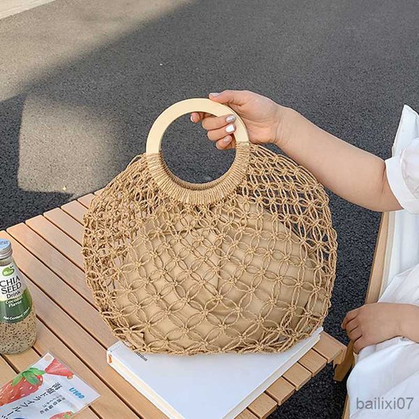 other bags summer straw handbag wooden handle totes bag large capacity beach bag vacation hollow net bag seaside woven round hand, Black;red
other bags summer straw handbag wooden handle totes bag large capacity beach bag vacation hollow net bag seaside woven round hand, Black;red
