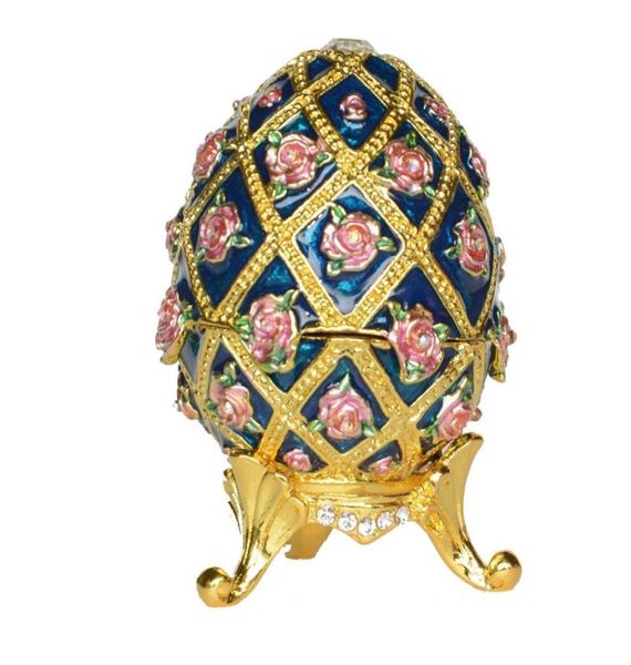 enameled hand painted vintage style faberge egg with sparkling rhinestones rose decorated jewelry trinket box320t1155001, Black;white
enameled hand painted vintage style faberge egg with sparkling rhinestones rose decorated jewelry trinket box320t1155001, Black;white