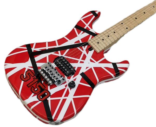 upgrade big headstock eddie van halen 5150 white black stripe red electric guitar floyd rose tremolo & locking nut, maple neck & fingerboard
upgrade big headstock eddie van halen 5150 white black stripe red electric guitar floyd rose tremolo & locking nut, maple neck & fingerboard