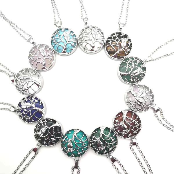 natural stone pendant necklace owl life tree crystal stone necklace fashion accessories, Silver
natural stone pendant necklace owl life tree crystal stone necklace fashion accessories, Silver