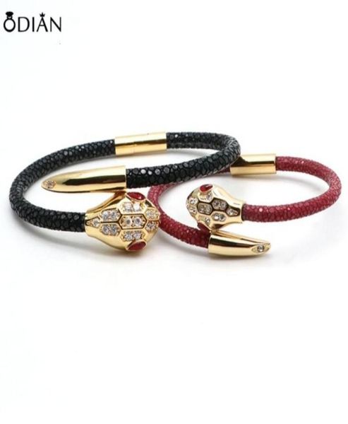 odian jewelry high end quality stainls steel snake head bracelet genuine stingray and python leather bracelet for women man72764924751934, Golden;silver
odian jewelry high end quality stainls steel snake head bracelet genuine stingray and python leather bracelet for women man72764924751934, Golden;silver