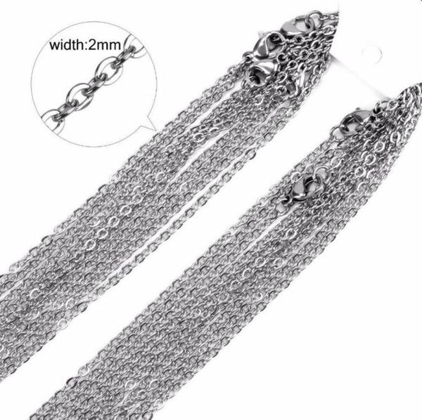 50pcs stainless steel rolo cable 2mm width for men women round box tag diy chain necklace gold steel tone215i8868145, Silver
50pcs stainless steel rolo cable 2mm width for men women round box tag diy chain necklace gold steel tone215i8868145, Silver