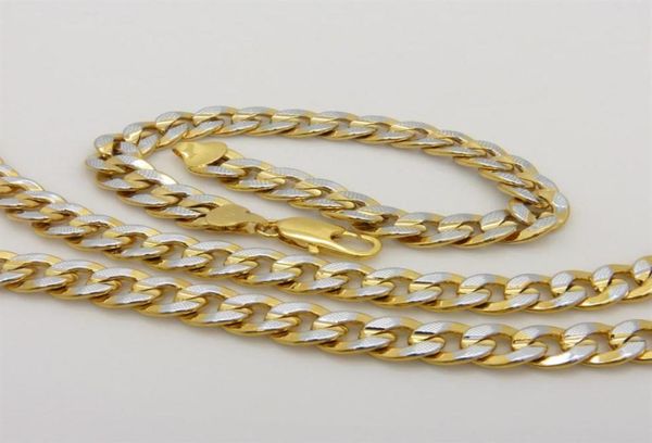 2tone 18k gold filled curb chain necklace bracelet jewelry set for men party birthday317j3796080, Silver
2tone 18k gold filled curb chain necklace bracelet jewelry set for men party birthday317j3796080, Silver