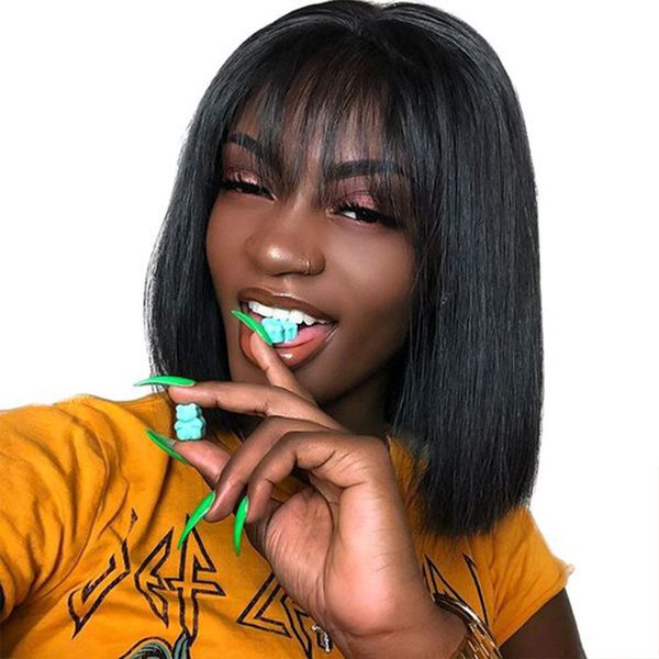 glueless human hair wigs with bangs bone straight lace closure wigs human hair wear&go wigs for women 4x4 hd lace wigs 180, Black;brown
glueless human hair wigs with bangs bone straight lace closure wigs human hair wear&go wigs for women 4x4 hd lace wigs 180, Black;brown