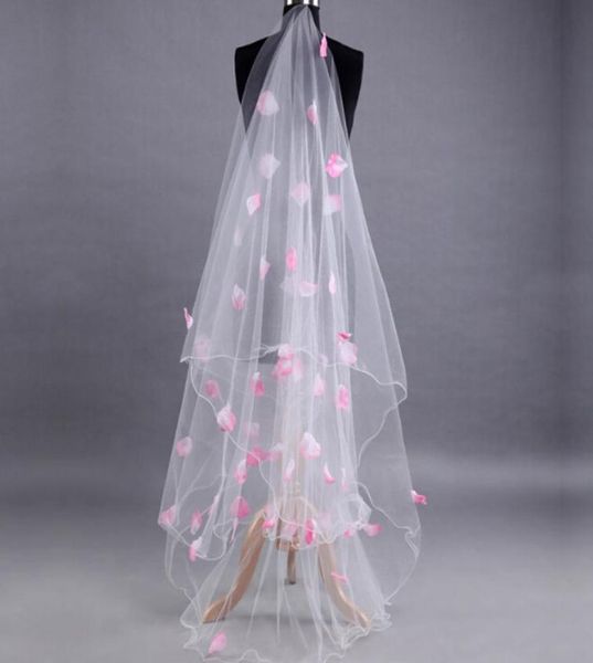 awesome 3m wedding veils pink rose petals bridal veil soft tulle long bridal accessories veil7177990, Black
awesome 3m wedding veils pink rose petals bridal veil soft tulle long bridal accessories veil7177990, Black