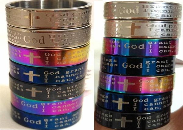 whole mix lot 100pcs men women colorful english serenity prayer stainless steel god rings bible religious jewelry 244a6160826, Silver
whole mix lot 100pcs men women colorful english serenity prayer stainless steel god rings bible religious jewelry 244a6160826, Silver