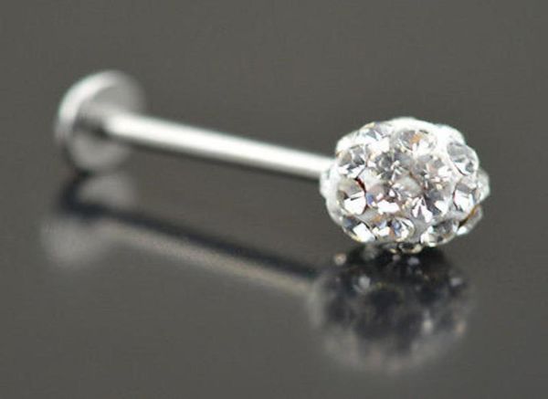 lip stud 20pcslot 681012mm clear shamballa ball cz gem disco body jewelry lip ring labret bar7117124, Black
lip stud 20pcslot 681012mm clear shamballa ball cz gem disco body jewelry lip ring labret bar7117124, Black