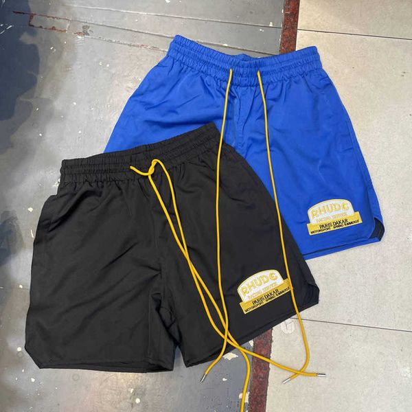 men's shorts rhude shorts embroidered letters printing contrast side drawstring short pants men women mesh shorts, White;black
men's shorts rhude shorts embroidered letters printing contrast side drawstring short pants men women mesh shorts, White;black