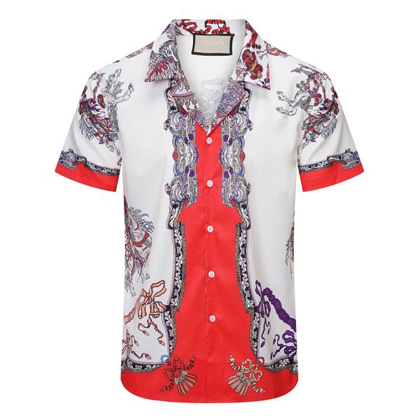 men's designer shirt summer casual printed real silk street beach style short sleeve high-quality shirt#028, White;black
men's designer shirt summer casual printed real silk street beach style short sleeve high-quality shirt#028, White;black