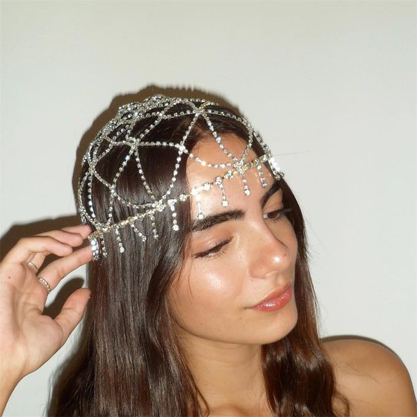 mesh rhinestone hair chain bridal crystal tassel hair hoop full of drill stage model catwalk hat chain hair chain jewelry wholesale 1240, Silver
mesh rhinestone hair chain bridal crystal tassel hair hoop full of drill stage model catwalk hat chain hair chain jewelry wholesale 1240, Silver