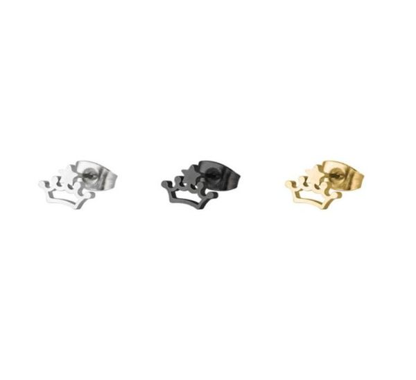 10pairlot fine tiny crown earrings stainless steel earring simple black gold ear studs jewelry for women kids girls1372678, Golden;silver
10pairlot fine tiny crown earrings stainless steel earring simple black gold ear studs jewelry for women kids girls1372678, Golden;silver