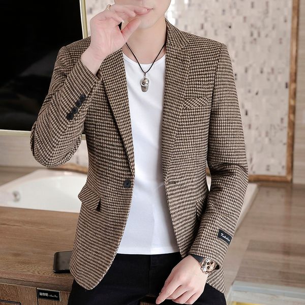 brand men blazer personality wild mens suit jacket fashion plaid print slim fit warm blazer coat male s-3xl, White;black
brand men blazer personality wild mens suit jacket fashion plaid print slim fit warm blazer coat male s-3xl, White;black
