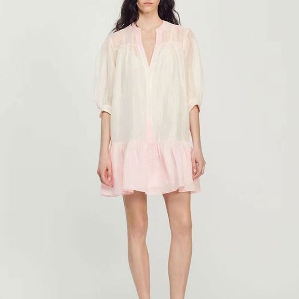2023designer summer dress for women gentle, sweet, pink, and white gradual color change v-neck bubble sleeve loose ruffle dress, Black;gray
2023designer summer dress for women gentle, sweet, pink, and white gradual color change v-neck bubble sleeve loose ruffle dress, Black;gray