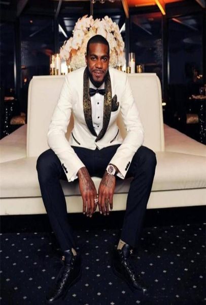 handsome ivory wedding tuxedos slim fit gold pattern laple suits for men one button groom suit jackepant6226066, Black;gray
handsome ivory wedding tuxedos slim fit gold pattern laple suits for men one button groom suit jackepant6226066, Black;gray