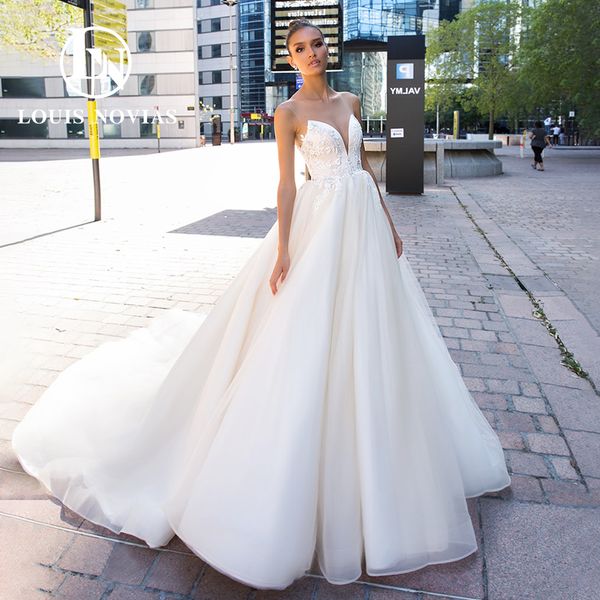 a-line sleeveless wedding dress 2023 invisible neckline sweetheart beading crystal appliques tulle dress for bride vestidos de novia, White
a-line sleeveless wedding dress 2023 invisible neckline sweetheart beading crystal appliques tulle dress for bride vestidos de novia, White