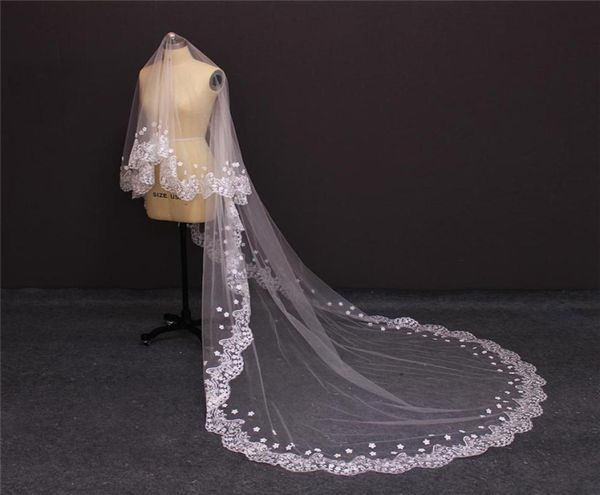 single tier chic luxurious cathedral wedding veil without comb lace pearl beaded flower bridal veils9117402, Black
single tier chic luxurious cathedral wedding veil without comb lace pearl beaded flower bridal veils9117402, Black