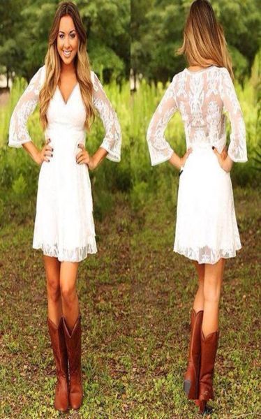 modest short lace cowgirls country wedding dresses with 34 long sleeves mini bridal gowns reception dress for wedding6678139, White
modest short lace cowgirls country wedding dresses with 34 long sleeves mini bridal gowns reception dress for wedding6678139, White