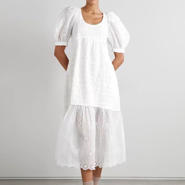 2023 designer maximum dress for women with u-neck embroidery and hollowed out pure cotton white dress summer dress, Black;gray
2023 designer maximum dress for women with u-neck embroidery and hollowed out pure cotton white dress summer dress, Black;gray