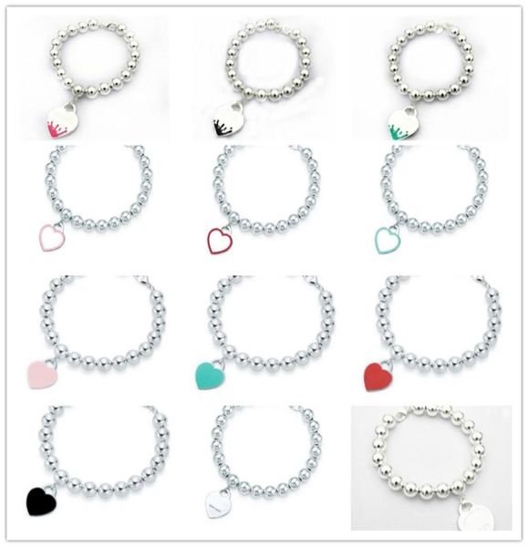 925 sterling silver bracelets classic fashion popular red pink blue black enamel heartshaped 8mm round beads ladies bracelet jewe4371364, Golden;silver
925 sterling silver bracelets classic fashion popular red pink blue black enamel heartshaped 8mm round beads ladies bracelet jewe4371364, Golden;silver