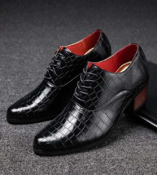 men crocodile high heel shoes formal leather brown loafers dress fashion mens casual shoes zapatos hombre da0256545108, Black
men crocodile high heel shoes formal leather brown loafers dress fashion mens casual shoes zapatos hombre da0256545108, Black