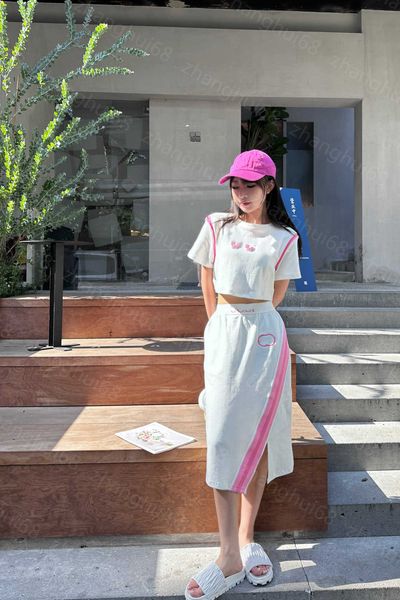 23ss skirt set womens designer clothing color spelling logo embroidery short style short sleeve t-shirt webbing splicing long half skirt set, White
23ss skirt set womens designer clothing color spelling logo embroidery short style short sleeve t-shirt webbing splicing long half skirt set, White