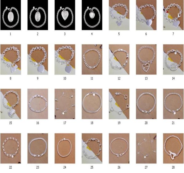 50pcslot mix 50 style plated 925 sterling silver plated fashion bracelets women girl jewelry5326081, Black
50pcslot mix 50 style plated 925 sterling silver plated fashion bracelets women girl jewelry5326081, Black