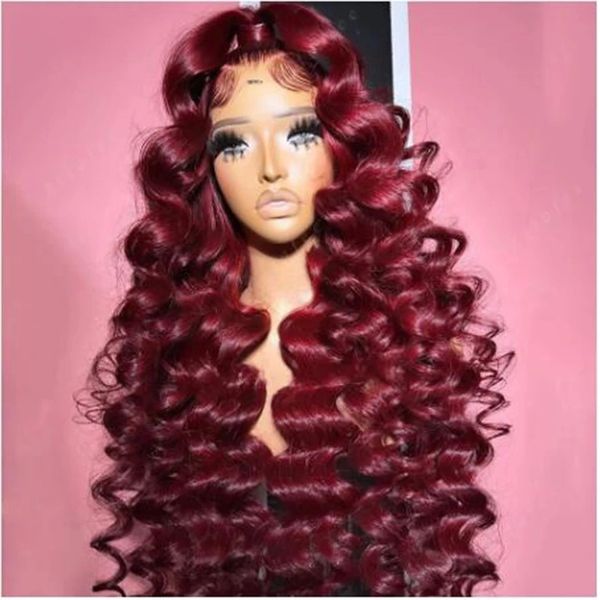 26 inch long loose wave side part burgundy soft glueless synthetic lace front wig for women baby hair 180%density preplucked daily, Black
26 inch long loose wave side part burgundy soft glueless synthetic lace front wig for women baby hair 180%density preplucked daily, Black
