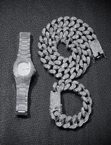 hip hop bling chains jewelry men necklace iced out diamond miami cuban chain rose gold silver watch necklaces bracelet set8690945
hip hop bling chains jewelry men necklace iced out diamond miami cuban chain rose gold silver watch necklaces bracelet set8690945