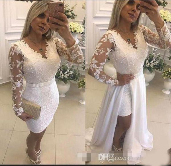 white tow pieces sheath evening dresses v neck long sleeve with chffion detachable train custom made prom formal gowns3694683, Black;red
white tow pieces sheath evening dresses v neck long sleeve with chffion detachable train custom made prom formal gowns3694683, Black;red