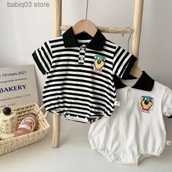 rompers baby boy clothes 2023 summer newborn short sleeve turn down collar striped romper cartoon bear patttern cotton bodysuit outfits t230, Blue
rompers baby boy clothes 2023 summer newborn short sleeve turn down collar striped romper cartoon bear patttern cotton bodysuit outfits t230, Blue