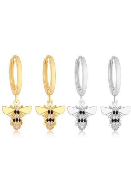 925 sterling silver gold color honey bee mix black zircon plain hoop earring for women ear piercing pendientes21844243037, Golden;silver
925 sterling silver gold color honey bee mix black zircon plain hoop earring for women ear piercing pendientes21844243037, Golden;silver