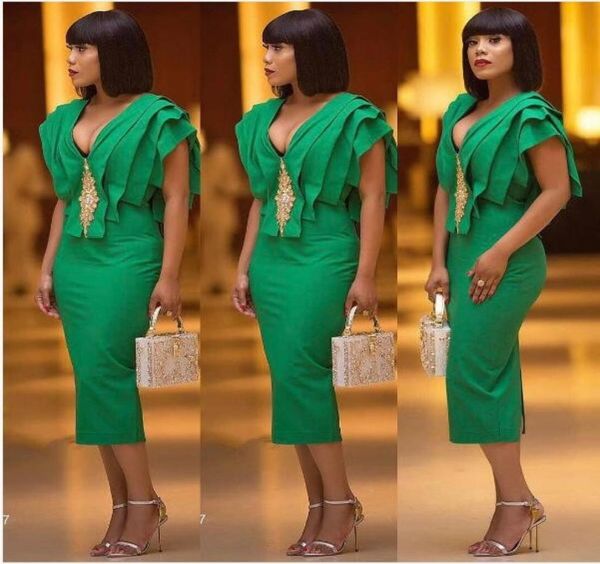 2019 chic green cocktail dresses sheath v neck ruffled anklelength prom formal evening gowns tiered dress for arabic dubai nigeri7316827, Black
2019 chic green cocktail dresses sheath v neck ruffled anklelength prom formal evening gowns tiered dress for arabic dubai nigeri7316827, Black