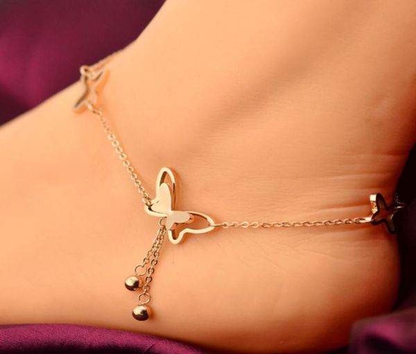 delicate butterfly anklet rose gold titanium steel chain bracelet women girl lover barefoot fashion foot chain jewelry8967021, Red;blue
delicate butterfly anklet rose gold titanium steel chain bracelet women girl lover barefoot fashion foot chain jewelry8967021, Red;blue