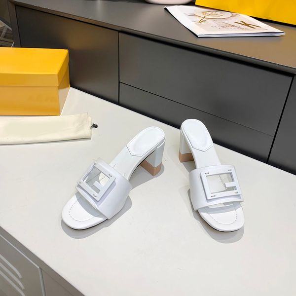 f-logo leather sandal leather slippersthick heel metal decoration designer shoes for women high heels factory shoes with box, Black
f-logo leather sandal leather slippersthick heel metal decoration designer shoes for women high heels factory shoes with box, Black