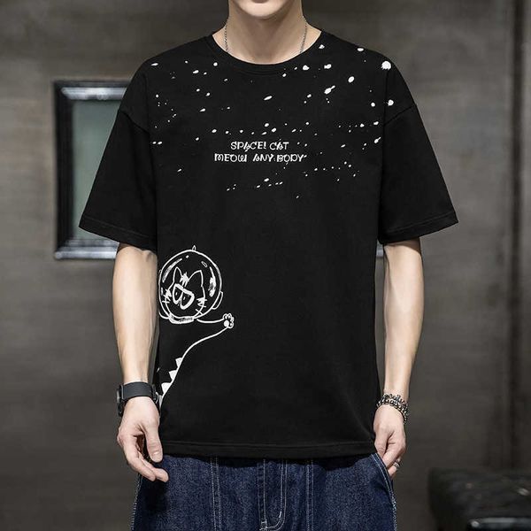 printed men's t-shirt short sleeved casual summer new cool feeling trend half sleeved clothing trendy brand bottom shirt for men 4fz16, White;black
printed men's t-shirt short sleeved casual summer new cool feeling trend half sleeved clothing trendy brand bottom shirt for men 4fz16, White;black