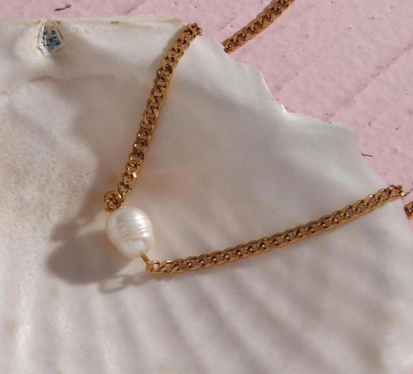chains 2021 minimalist natural freshwater pearl pendant cuban link chain choker necklace stainless steel gold3495065, Silver
chains 2021 minimalist natural freshwater pearl pendant cuban link chain choker necklace stainless steel gold3495065, Silver