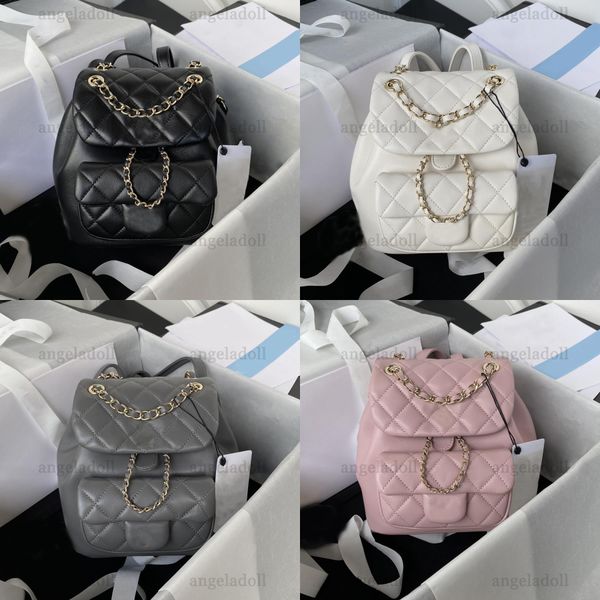 10a retro mirror quality designers 18cm mini duma backpack womens black lambskin quilted flap purse classic double chain shoulder gold box b
10a retro mirror quality designers 18cm mini duma backpack womens black lambskin quilted flap purse classic double chain shoulder gold box b