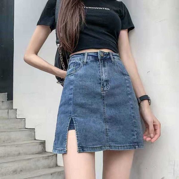large denim skirt women's summer high waist split hip skirt pants fat mm spice girl skirt slim a-line short skirt a, Black
large denim skirt women's summer high waist split hip skirt pants fat mm spice girl skirt slim a-line short skirt a, Black