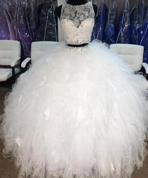 elegant white two pieces ball gowns quinceanera prom dresses sheer neck lace crystal ruffles tulle sweet 16 party dress long8831209, Blue;red
elegant white two pieces ball gowns quinceanera prom dresses sheer neck lace crystal ruffles tulle sweet 16 party dress long8831209, Blue;red
