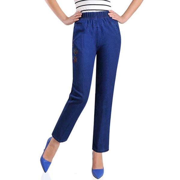 jeans middleaged and elderly women trousers high waist plus size jeans summer thin section elastic waist spring straight pants ok264, Blue
jeans middleaged and elderly women trousers high waist plus size jeans summer thin section elastic waist spring straight pants ok264, Blue