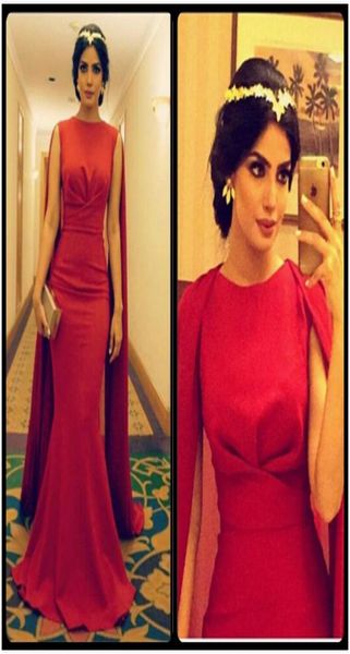 2020 arabic red long evening dresses robe de soiree jewel neck with ruched cape satin mermaid formal dresses abendkleider4854601, Black;red
2020 arabic red long evening dresses robe de soiree jewel neck with ruched cape satin mermaid formal dresses abendkleider4854601, Black;red