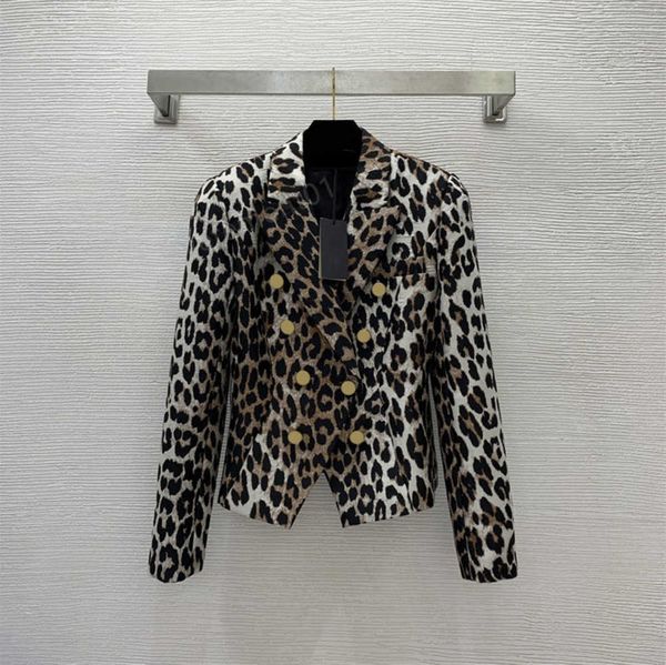 women blazer jacket fashion high-end bespoke gold double-breasted leopard print long sleeve blazer designer jacket women clothing 0912, Black;brown
women blazer jacket fashion high-end bespoke gold double-breasted leopard print long sleeve blazer designer jacket women clothing 0912, Black;brown