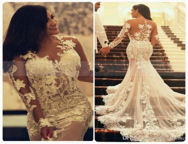 vestidos de noiva mermaid lace backless wedding dresses illusion bodice jewel neckline sheer long sleeves bridal gown appliqu7662718, White
vestidos de noiva mermaid lace backless wedding dresses illusion bodice jewel neckline sheer long sleeves bridal gown appliqu7662718, White