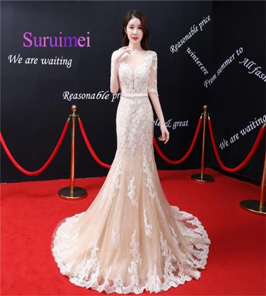 elegant long mermaid formal evening dresses robe de soiree prom dresses with appliques floor length short sleeves9895280, Black;red
elegant long mermaid formal evening dresses robe de soiree prom dresses with appliques floor length short sleeves9895280, Black;red