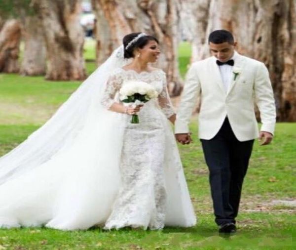 modest mermaid 2019 wedding dresses with detachable train full lace sheer long sleeves vetidos de novia plus size bridal gowns che7727647, White
modest mermaid 2019 wedding dresses with detachable train full lace sheer long sleeves vetidos de novia plus size bridal gowns che7727647, White