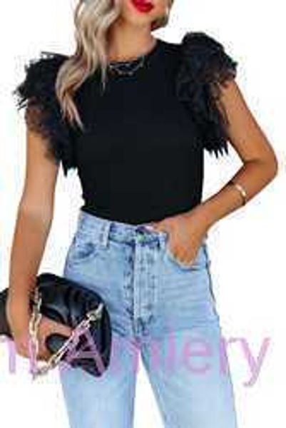 fashion womens knit t shirt 2023 boutique summer designer woman clothing t-shirt solid color round neck casual women blouses lotus sleeve t, White
fashion womens knit t shirt 2023 boutique summer designer woman clothing t-shirt solid color round neck casual women blouses lotus sleeve t, White