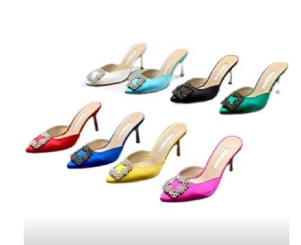 09 latest fashion scuffs head slippers rhinestone square buckle shoes women's 7cm thin high heels luxury satin crystal metal decorative, Black
09 latest fashion scuffs head slippers rhinestone square buckle shoes women's 7cm thin high heels luxury satin crystal metal decorative, Black