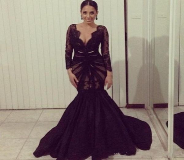black lace evening dresses 2017 sheer vneck mermaid long sleeve formal prom dressess fitted for women pageant party wear cus5327925, Black;red
black lace evening dresses 2017 sheer vneck mermaid long sleeve formal prom dressess fitted for women pageant party wear cus5327925, Black;red