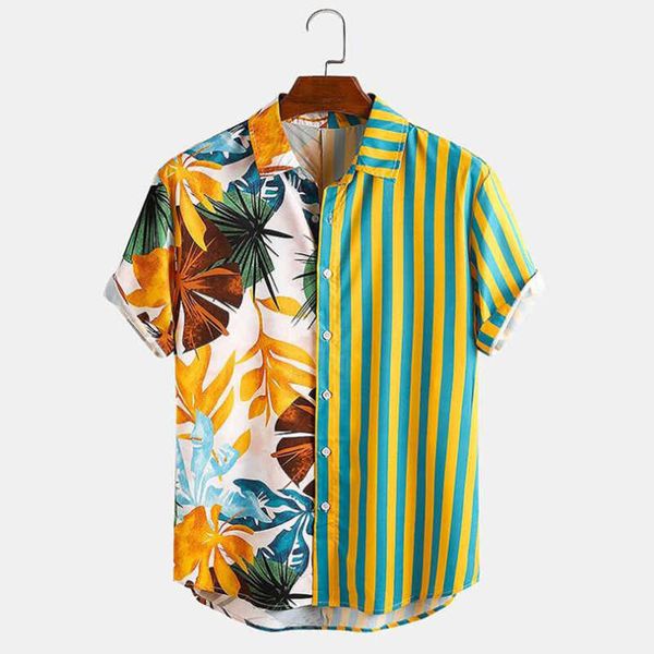 summer resort men button up custom print shirts two tone striped patchwork aloha beach hawaiian shirt w60e, White;black
summer resort men button up custom print shirts two tone striped patchwork aloha beach hawaiian shirt w60e, White;black